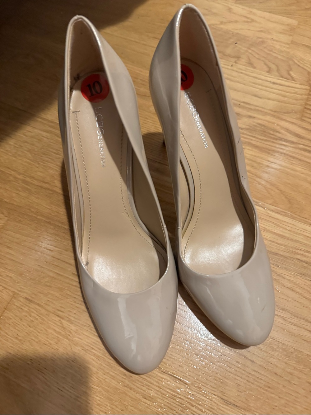 BCBGeneration Nude Patent Leather Pumps